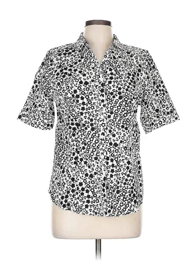 Pre-owned Talbots Short Sleeve Blouse In Silver