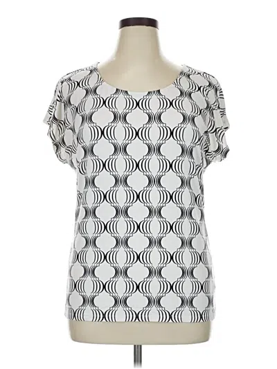 Pre-owned Talbots Short Sleeve Blouse In Silver