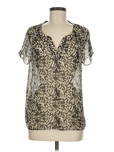 Pre-owned Talbots Short Sleeve Blouse In Silver