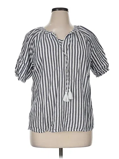 Pre-owned Talbots Short Sleeve Blouse In Silver
