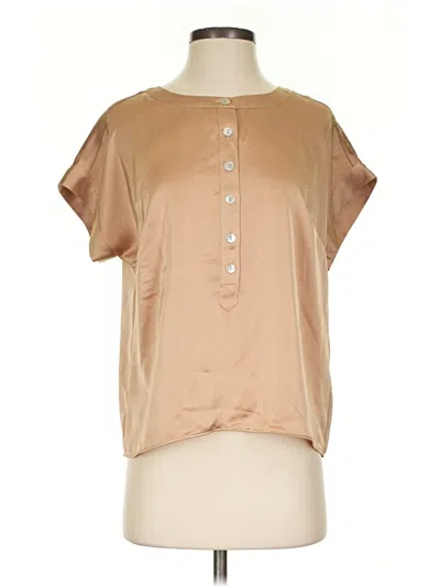 Pre-owned Talbots Short Sleeve Blouse In Tan