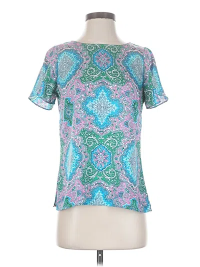 Pre-owned Talbots Short Sleeve Blouse In Teal