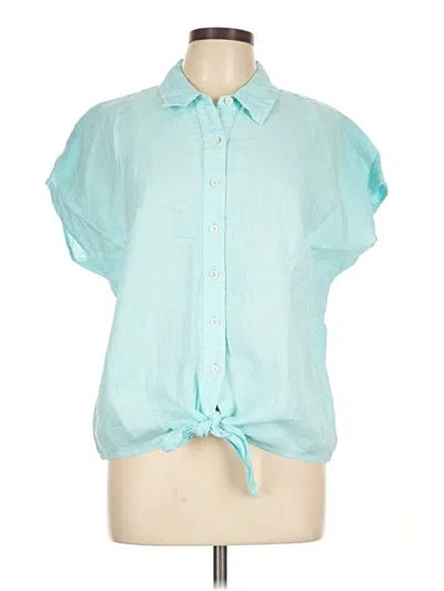 Pre-owned Talbots Short Sleeve Blouse In Teal