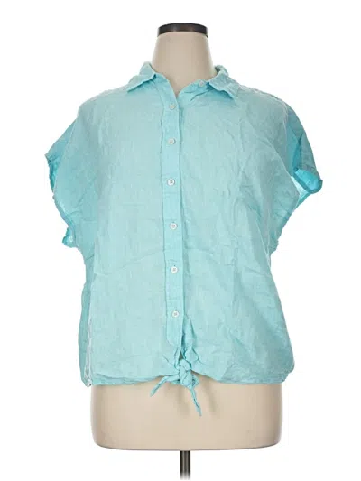 Pre-owned Talbots Short Sleeve Blouse In Teal