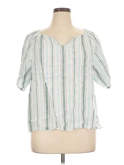 Pre-owned Talbots Short Sleeve Blouse In Teal