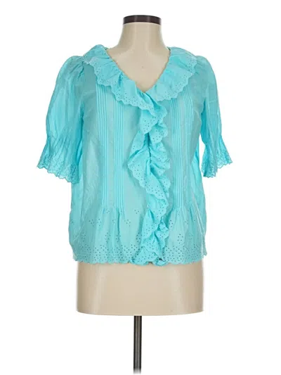 Pre-owned Talbots Short Sleeve Blouse In Teal