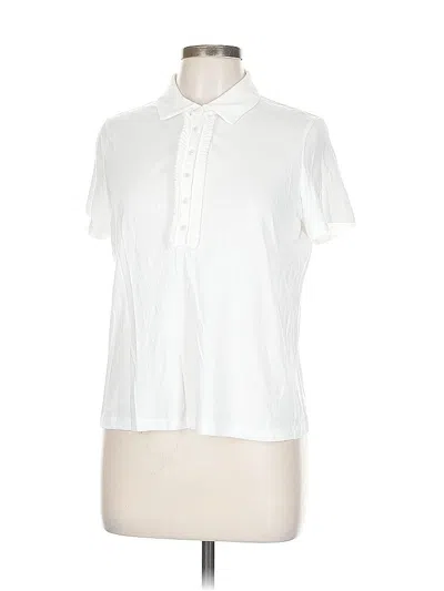 Pre-owned Talbots Short Sleeve Blouse In White