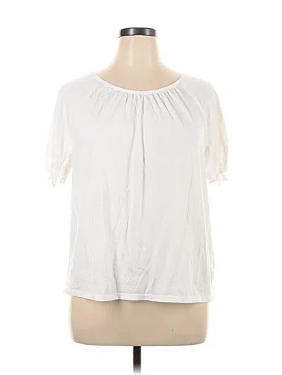 Pre-owned Talbots Short Sleeve Blouse In White