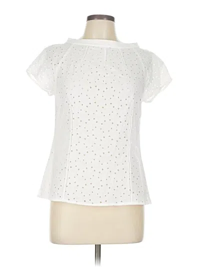 Pre-owned Talbots Short Sleeve Blouse In White