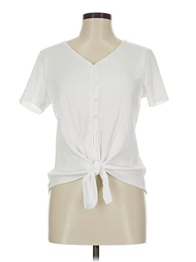 Talbots Short Sleeve Blouse In White