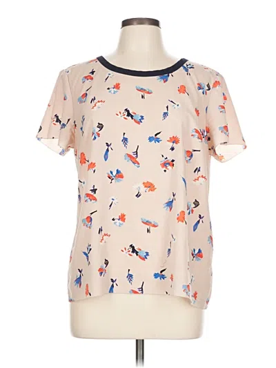 Pre-owned Talbots Short Sleeve Blouse In White