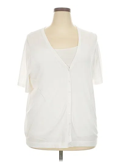 Pre-owned Talbots Short Sleeve Blouse In White
