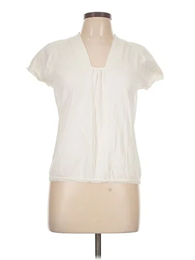 Pre-owned Talbots Short Sleeve Blouse In White