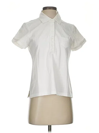 Pre-owned Talbots Short Sleeve Blouse In White