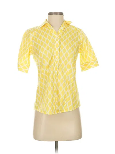 Pre-owned Talbots Short Sleeve Blouse In Yellow