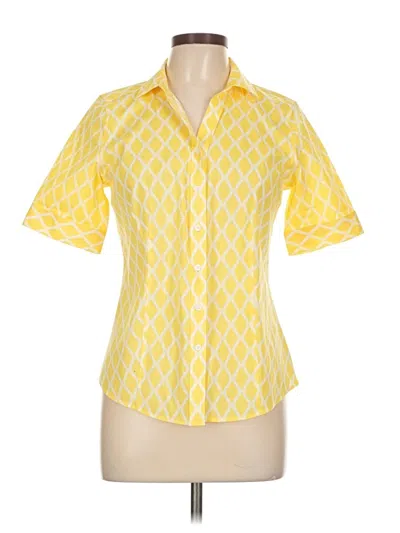 Pre-owned Talbots Short Sleeve Blouse In Yellow
