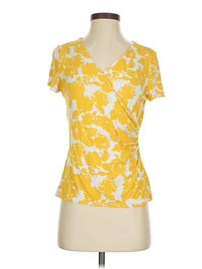 Pre-owned Talbots Short Sleeve Blouse In Yellow