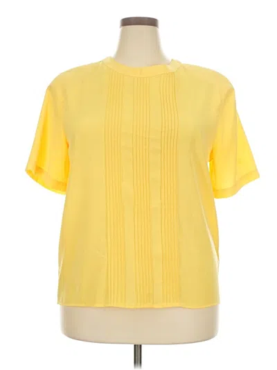 Pre-owned Talbots Short Sleeve Blouse In Yellow