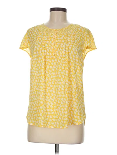 Pre-owned Talbots Short Sleeve Blouse In Yellow