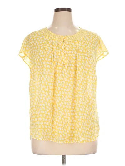 Pre-owned Talbots Short Sleeve Blouse In Yellow