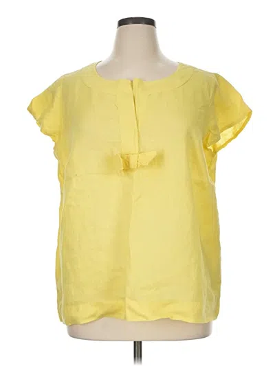 Pre-owned Talbots Short Sleeve Blouse In Yellow