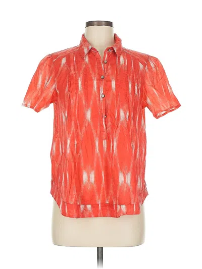 Pre-owned Talbots Short Sleeve Button Down Shirt In Orange
