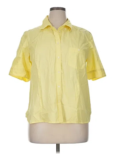 Pre-owned Talbots Short Sleeve Button Down Shirt In Yellow