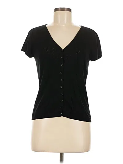 Pre-owned Talbots Short Sleeve Henley Shirt In Black