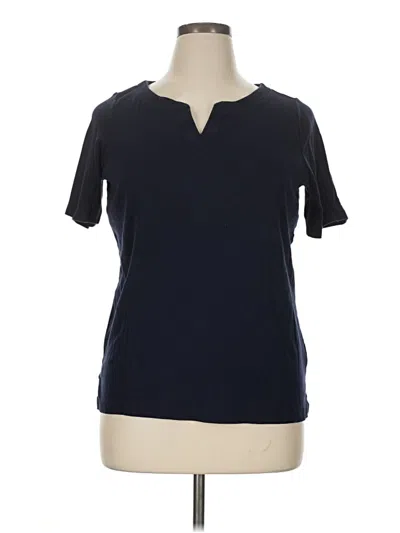 Pre-owned Talbots Short Sleeve Henley Shirt In Blue