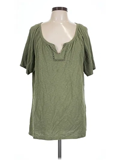 Pre-owned Talbots Short Sleeve Henley Shirt In Green