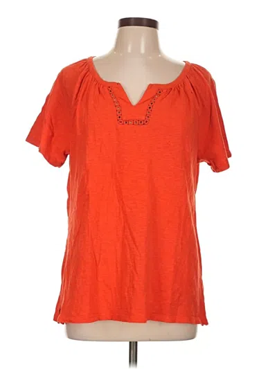 Pre-owned Talbots Short Sleeve Henley Shirt In Orange