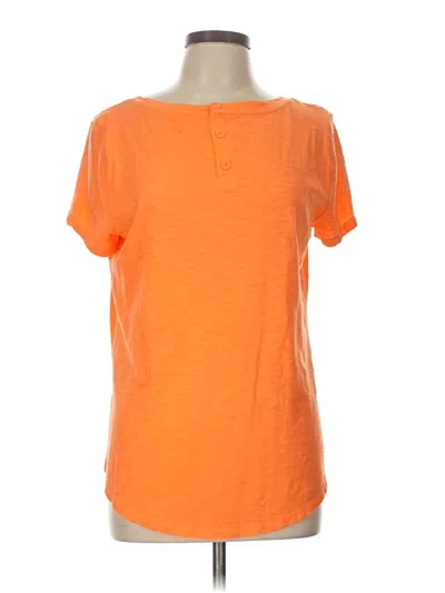 Pre-owned Talbots Short Sleeve Henley Shirt In Orange