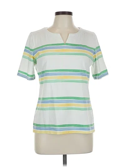 Pre-owned Talbots Short Sleeve Henley Shirt In White