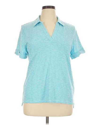 Pre-owned Talbots Short Sleeve Polo Shirt In Blue