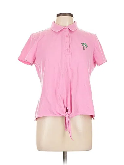 Pre-owned Talbots Short Sleeve Polo Shirt In Pink