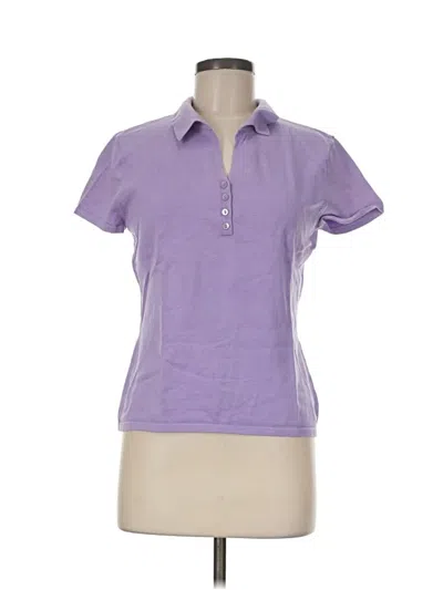 Pre-owned Talbots Short Sleeve Polo Shirt In Purple
