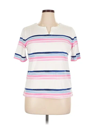 Pre-owned Talbots Short Sleeve Polo Shirt In White