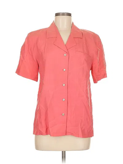 Pre-owned Talbots Short Sleeve Silk Top Orange Square Neckline Tops