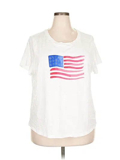 Pre-owned Talbots Short Sleeve T-shirt In White