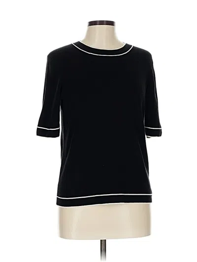 Pre-owned Talbots Short Sleeve Top Black Boatneck Tops