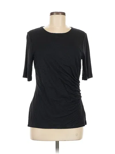 Pre-owned Talbots Short Sleeve Top Black Crew Neck Tops