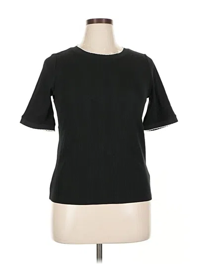 Pre-owned Talbots Short Sleeve Top Black Crew Neck Tops