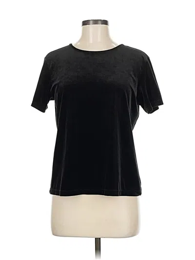 Pre-owned Talbots Short Sleeve Top Black Crew Neck Tops
