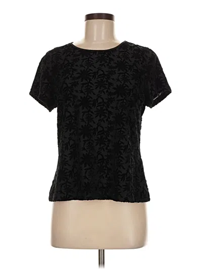 Pre-owned Talbots Short Sleeve Top Black Crew Neck Tops