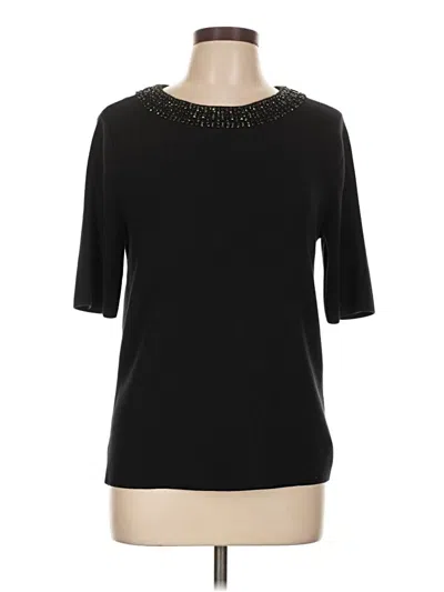Talbots Short Sleeve Top Black Crew Neck Tops
