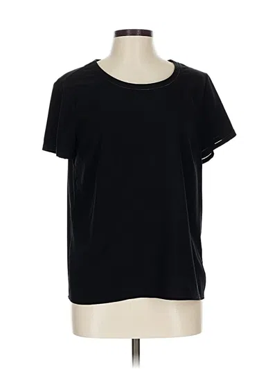 Pre-owned Talbots Short Sleeve Top Black Crew Neck Tops