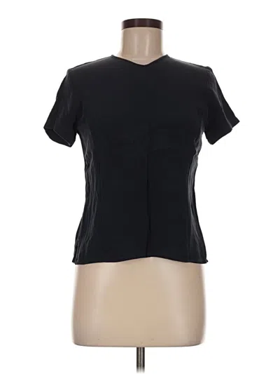 Pre-owned Talbots Short Sleeve Top Black Crew Neck Tops