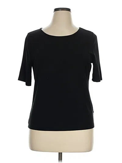 Pre-owned Talbots Short Sleeve Top Black Crew Neck Tops