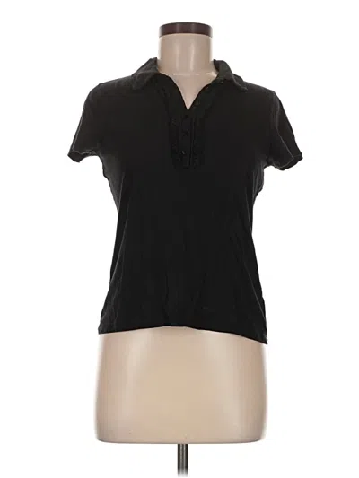 Pre-owned Talbots Short Sleeve Top Black Keyhole Neckline Tops