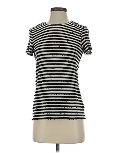Pre-owned Talbots Short Sleeve Top Black Mock Neckline Tops